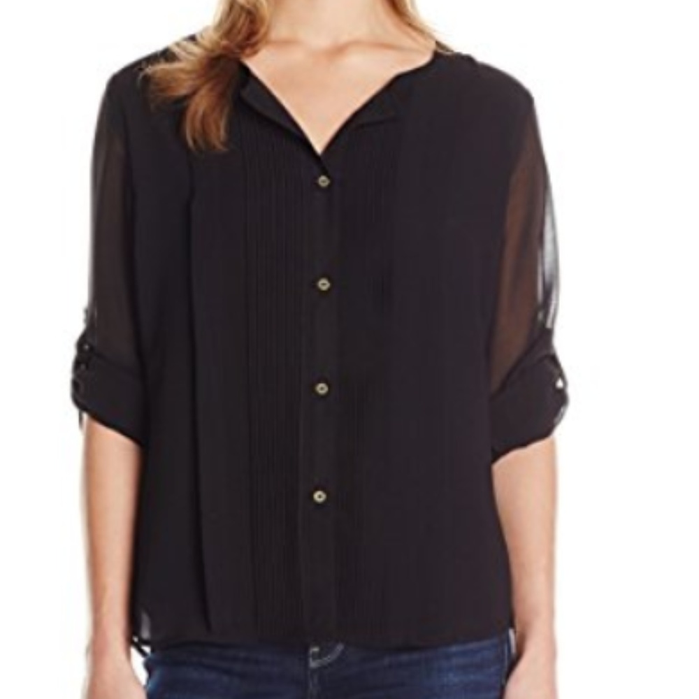 Pleated Chiffon Top